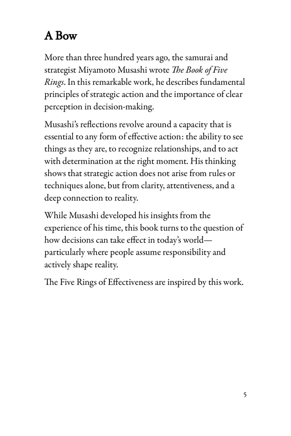 The Five Rings of Effectiveness