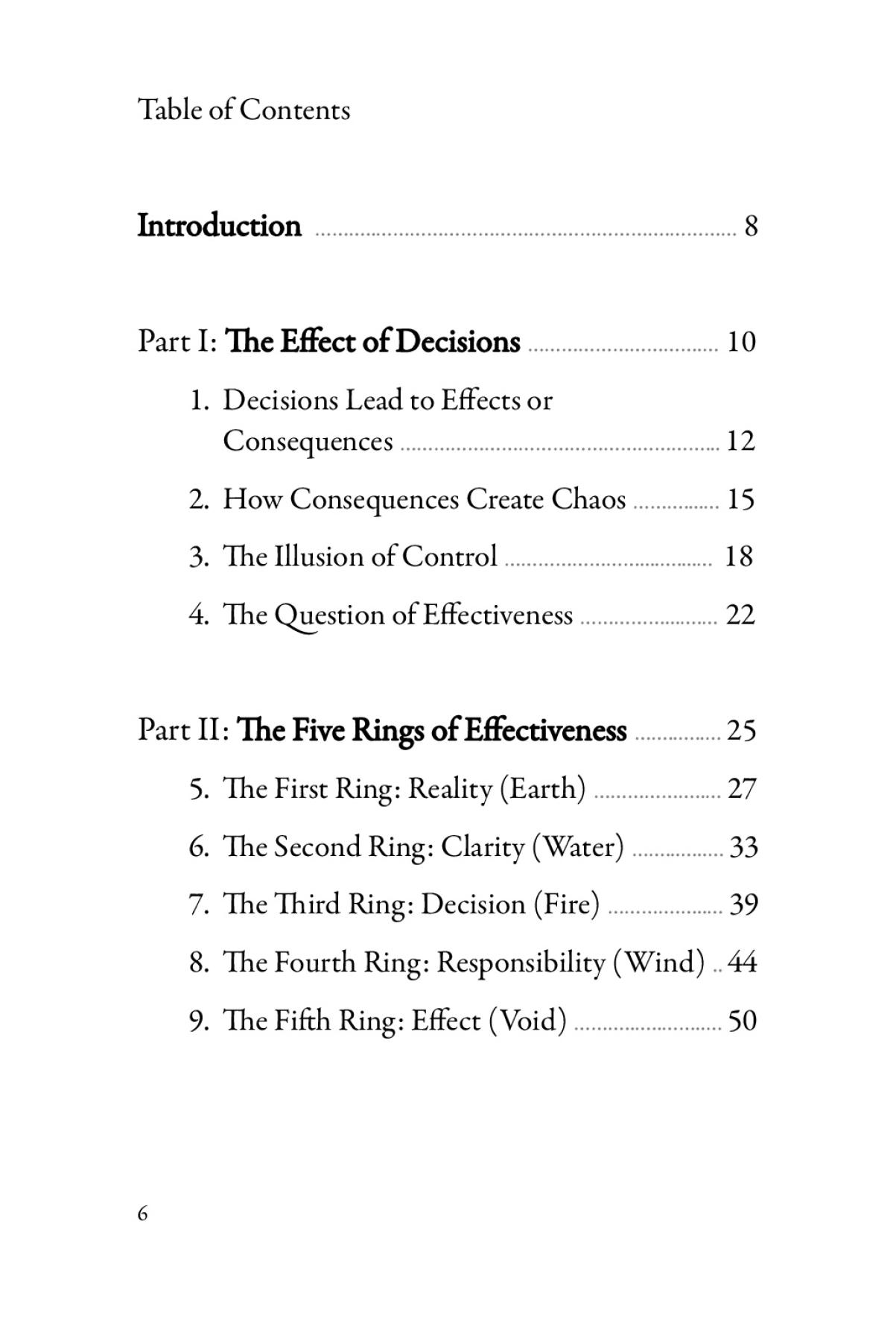 The Five Rings of Effectiveness